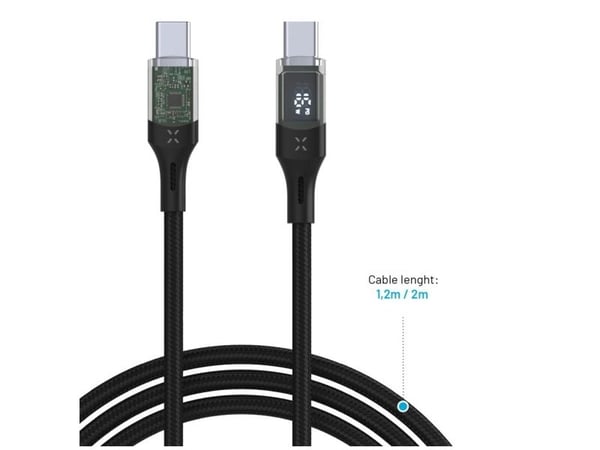 FIXED - USB-kabel - 24 pin USB-C (hann) til 24 pin USB-C (hann) - USB 2.0 - 2 m - USB Power Delivery (100 W) - svart