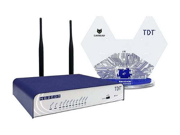 TDT NG2000-DW 4G, Wi-Fi 5 (802.11ac), Dobbelbånd (2.4 GHz / 5 GHz), Ethernet/bredbåndsforbindelse, 4G, Grå, Blå, Frittstående router