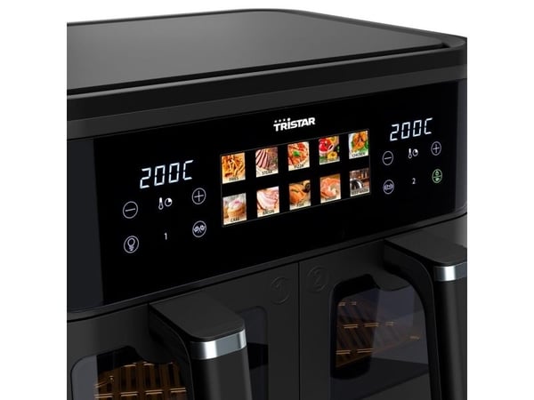 Tristar FR-9075, Varmluftsfrityr, 9 l, 60 °C, 200 °C, 60 min, Dobbel