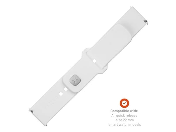 FIXED - Klokkestropp for smart armbåndsur - silicone, quick release, 22 mm - 160-235 mm - hvit