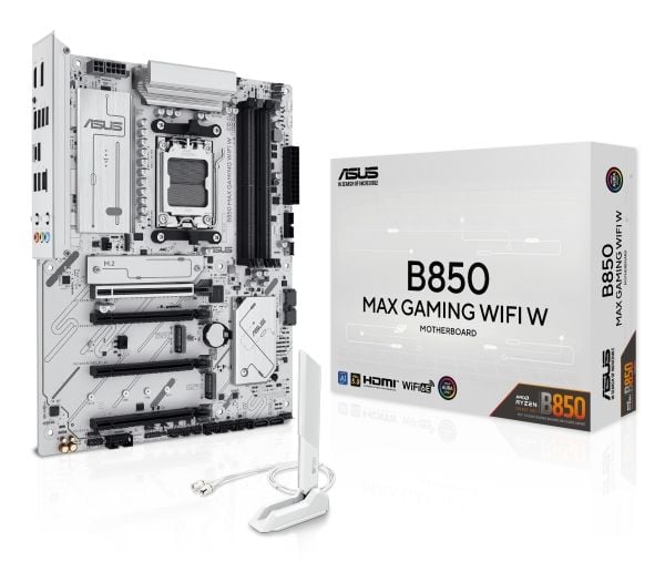 ASUS B850 MAX GAMING WIFI W - Hovedkort - ATX - Socket AM5 - AMD B850 Chipset - USB-C 3.2 Gen2, USB-C 3.2 Gen 1, USB 3.2 Gen 2, USB 3.2 Gen 1 - Wi-...