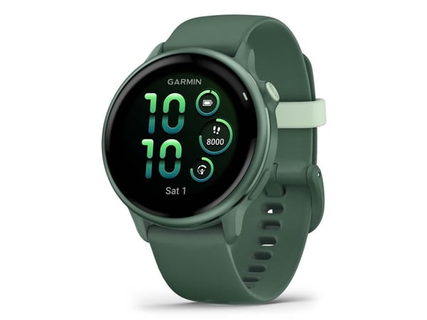 Garmin vívoactive 6 - 42 mm - metallisk jaspergrønn - smartklokke med bånd - silikon - jaspergrønn - håndleddstørrelse: 125-190 mm - display 1.2" -...