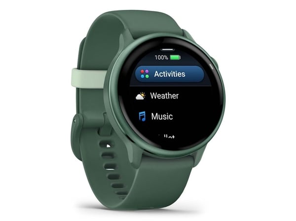 Garmin vívoactive 6 - 42 mm - metallisk jaspergrønn - smartklokke med bånd - silikon - jaspergrønn - håndleddstørrelse: 125-190 mm - display 1.2" -...