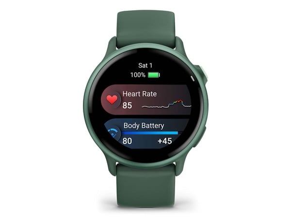 Garmin vívoactive 6 - 42 mm - metallisk jaspergrønn - smartklokke med bånd - silikon - jaspergrønn - håndleddstørrelse: 125-190 mm - display 1.2" -...