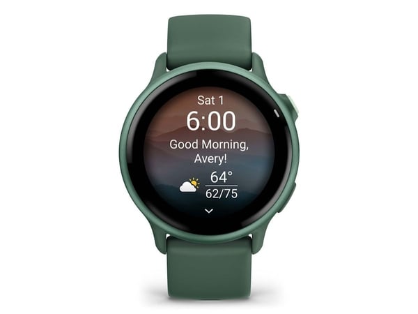 Garmin vívoactive 6 - 42 mm - metallisk jaspergrønn - smartklokke med bånd - silikon - jaspergrønn - håndleddstørrelse: 125-190 mm - display 1.2" -...