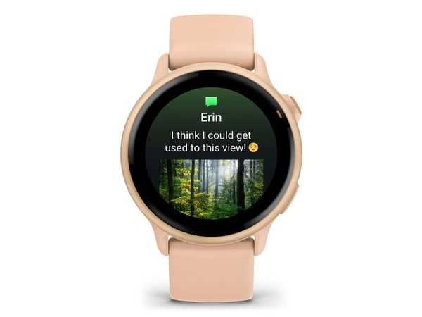 Garmin vívoactive 6 - 42 mm - metallisk rosa morgen - smartklokke med bånd - silikon - rosa daggry - håndleddstørrelse: 125-190 mm - display 1.2" -...