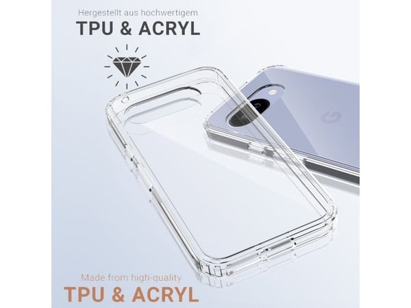 JT Berlin 11121 Bakdeksel til mobiltelefon Google Pixel 9a Transparent 11121