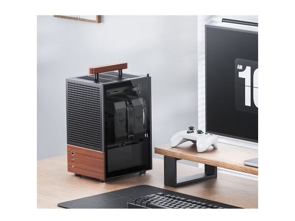 Jonsbo T6, Midi Tower, PC, musta, Puu, ITX, Terästä, Lasi, Alumiini, Pelaaminen