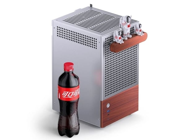 Jonsbo T6, Midi Tower, PC, Tre, Sølv, ITX, Stål, Glass, Aluminium, Spilling