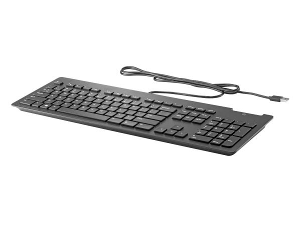 HP USB Bus Slim CCID SmartCard Kyd BE - Tastatur - AZERTY, Fullstor (100 %), Kabel, USB, Mekaniska tangentbrytare, Svart