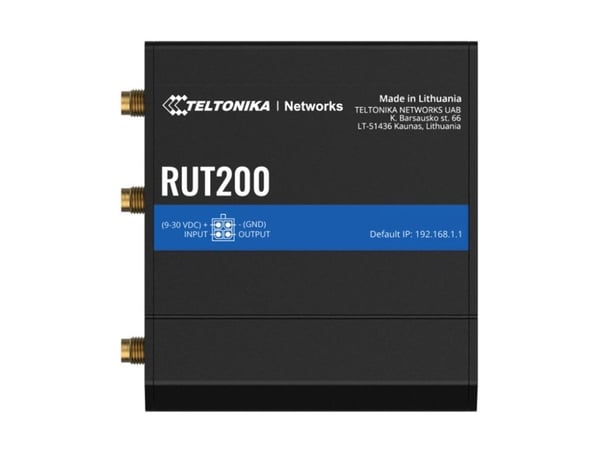Teltonika RUT200 - Trådløs ruter - WWAN 2,4 GHz - 4G, 2G, 3G - DIN-skinnemonterbar, overflatemonterbar, veggmonterbar