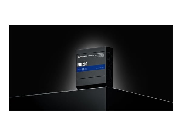 Teltonika RUT200 - Trådløs ruter - WWAN 2,4 GHz - 4G, 2G, 3G - DIN-skinnemonterbar, overflatemonterbar, veggmonterbar