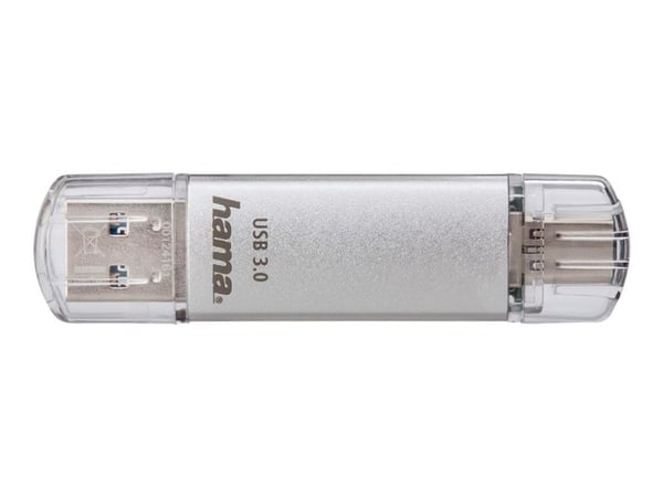 Hama FlashPen "C-Laeta" - USB-flashstasjon - 64 GB - USB 3.0 / USB-C - sølv