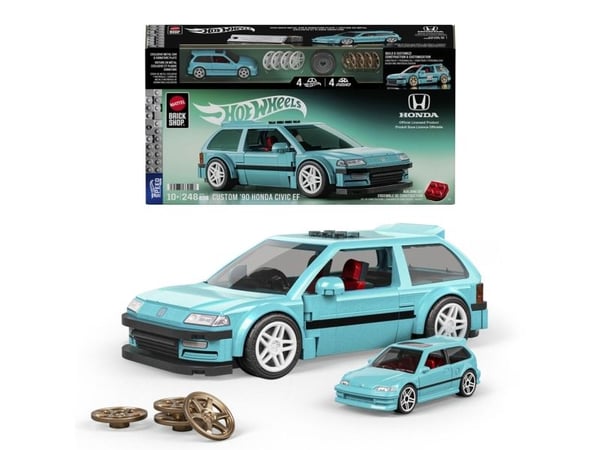 MATTEL BRICK SHOP HOT WHEELS Honda Custom 90 Civic EF byggsats (JHF62)