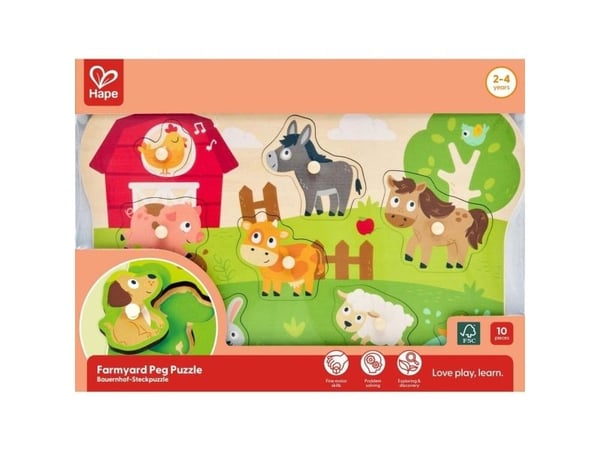 Hape Farm Animals peg-pussel Hape Farm Animals peg-pussel