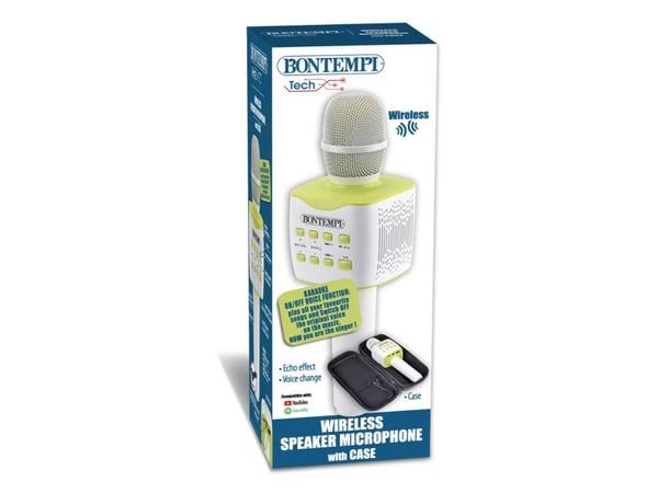 Bontempi Wireless speaker microphone with case, Mikrofon til lek og moro, Grønn, Hvit