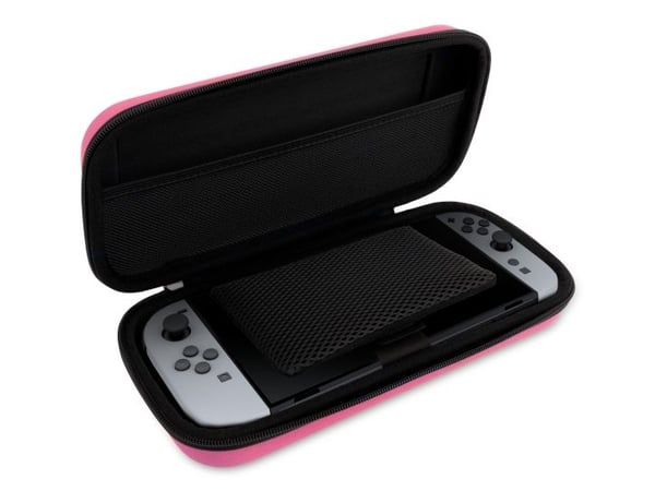 NACON SWITCHNEWPOUCHLPINK, Hardplast, Nintendo, Rosa, Nintendo Switch 2, Nintendo Switch Lite, Nintendo Switch OLED, Ripebestandig, Glidelås