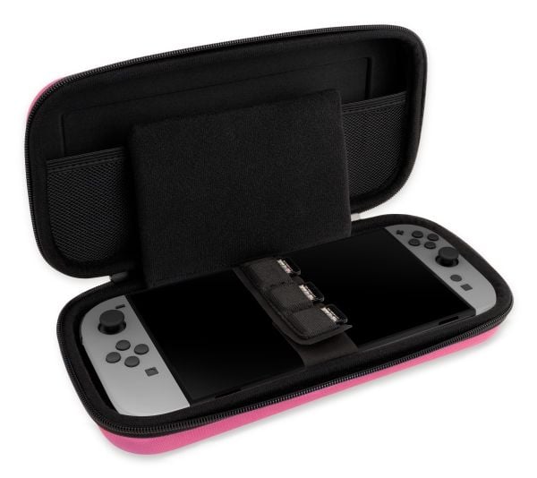 NACON SWITCHNEWPOUCHLPINK, Hardplast, Nintendo, Rosa, Nintendo Switch 2, Nintendo Switch Lite, Nintendo Switch OLED, Ripebestandig, Glidelås
