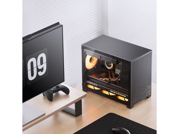 Jonsbo D32 PRO, Midi Tower, PC, musta, Mini-ITX, mikro ATX, Terästä, Pelaaminen