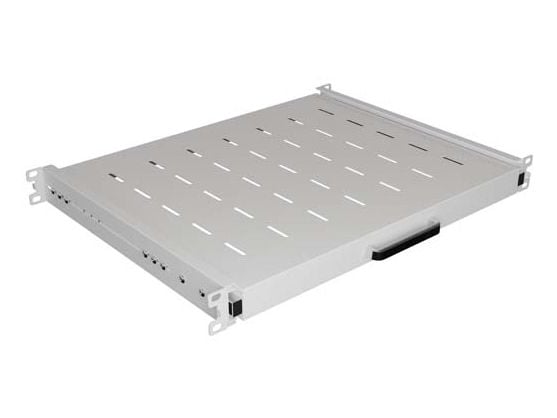 UTTREKKBAR HYLLE FOR 19" RACK 350 MM GRÅ LANBERG (1U/445X350 MM LASTEKAPASITET OPP TIL 35 KG, 4-PUNKTSMONTERING)