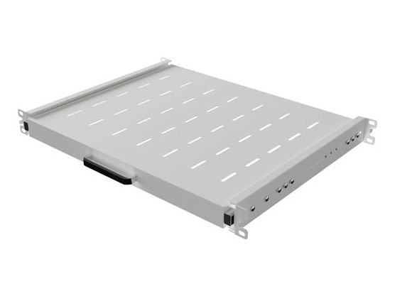 UTTREKKBAR HYLLE FOR 19" RACK 350 MM GRÅ LANBERG (1U/445X350 MM LASTEKAPASITET OPP TIL 35 KG, 4-PUNKTSMONTERING)