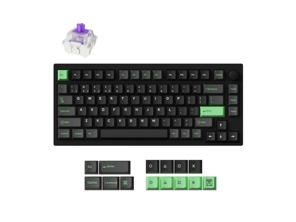 Keychron Lemokey P1 HE, 75%, Ledning & Trådløs, USB + RF Wireless + Bluetooth, Magnetic-mechanical key switch, RGB LED, Svart