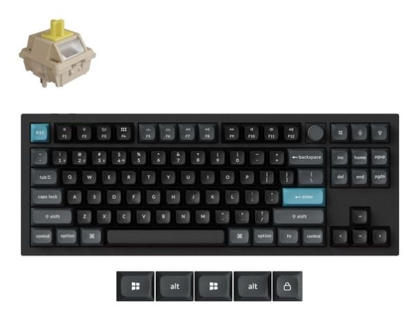 Keychron Q3 Ultra 8K, Ledning & Trådløs, Bluetooth, Mekanisk nøkkelbryter, QWERTY, RGB LED, Svart