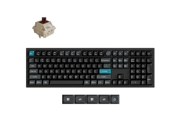 Keychron Q6 Ultra 8K, Full størrelse (100 og), Ledning & Trådløs, USB + RF Wireless + Bluetooth, Mekanisk nøkkelbryter, RGB LED, Svart