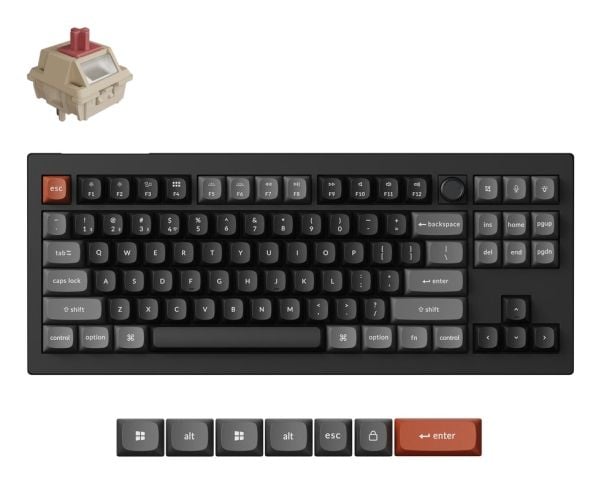 Keychron V3 Ultra 8K, Ledning & Trådløs, Bluetooth, Mekanisk nøkkelbryter, QWERTY, RGB LED, Svart
