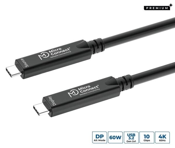 MicroConnect Premium - USB-kabel - 24 pin USB-C (hann) til 24 pin USB-C (hann) - USB 3.2 Gen 2 / DisplayPort 1.4 - 15 m - Active Optical Cable (AOC...
