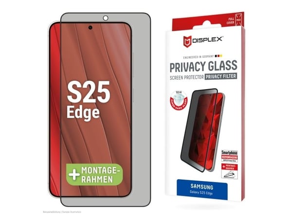 Displex 02106, Samsung, Galaxy S25 Edge, Tørr påføring, Støvresistent, Slagbestandig, Ripebestandig, Sjokkresistent, Gjennomsiktig, 1 stykker