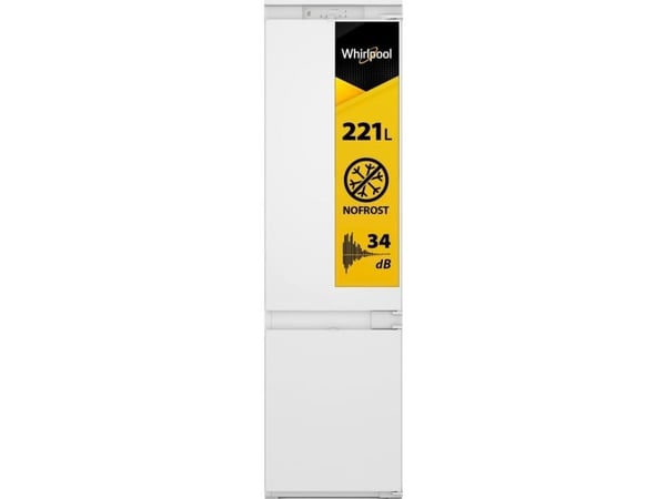 Whirlpool Everest WHC20D023B1 SF - Kjøleskap/fryser - bunnfryser - innebygd - fordypning - bredde: 56 cm - dybde: 56 cm - høyde: 194 cm - 300 liter...