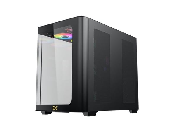 Xigmatek 90020, PC, musta, EATX, ATX, mikro ATX, Mini-ITX, Terästä, Karkaistu lasi, Multi, 16 cm