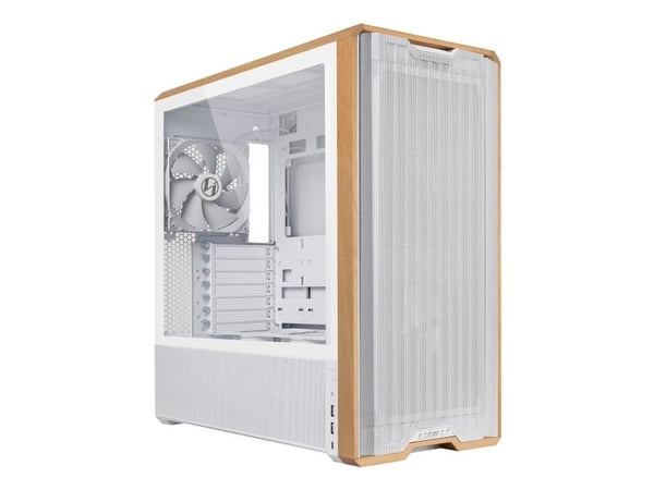 Lian Li Lancool LAN217W, Midi Tower, PC, Hvit, Tre, ATX, EATX, SSI EEB, Stål, Herdet glass, Tre, 18 cm