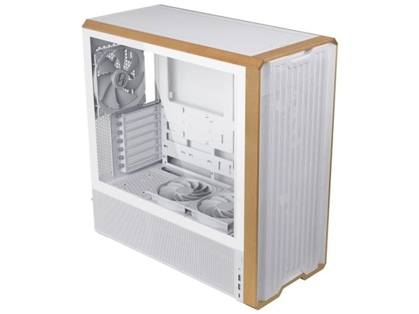 Lian Li Lancool LAN217W, Midi Tower, PC, Hvit, Tre, ATX, EATX, SSI EEB, Stål, Herdet glass, Tre, 18 cm