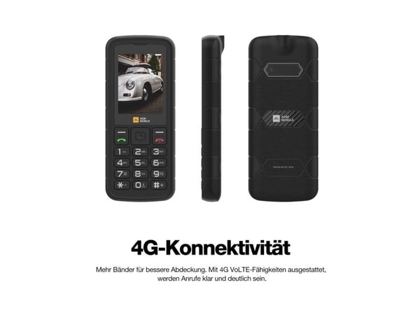 AGM M9 LTE, Perusmalli, Kaksois-SIM, 6,1 cm (2.4"), Bluetooth, 1000 mAh, musta