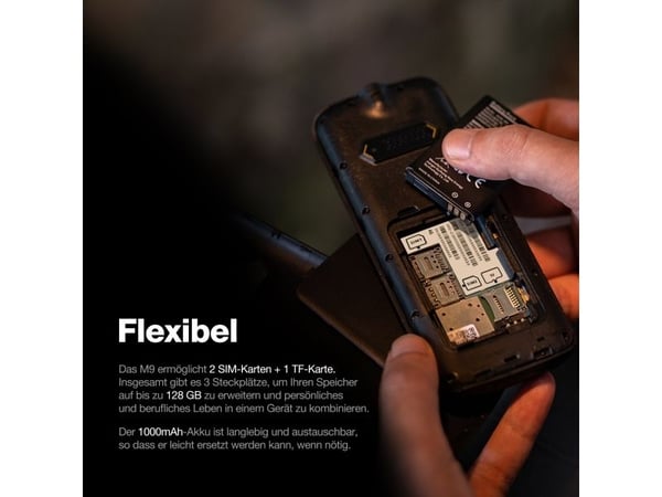 AGM M9 LTE, Perusmalli, Kaksois-SIM, 6,1 cm (2.4"), Bluetooth, 1000 mAh, musta