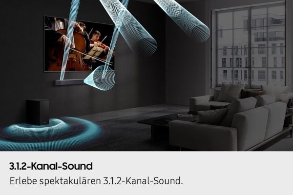 Samsung Q-series HW-Q610GF, 3.1.2 kanaler, DTS Digital Surround, DTS:X, Dolby Atmos, Dolby Digital Plus, Dolby TrueHD, Adaptiv, Game Pro, Standard,...