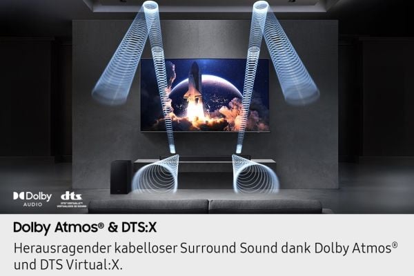 Samsung Q-series HW-Q610GF, 3.1.2 kanaler, DTS Digital Surround, DTS:X, Dolby Atmos, Dolby Digital Plus, Dolby TrueHD, Adaptiv, Game Pro, Standard,...