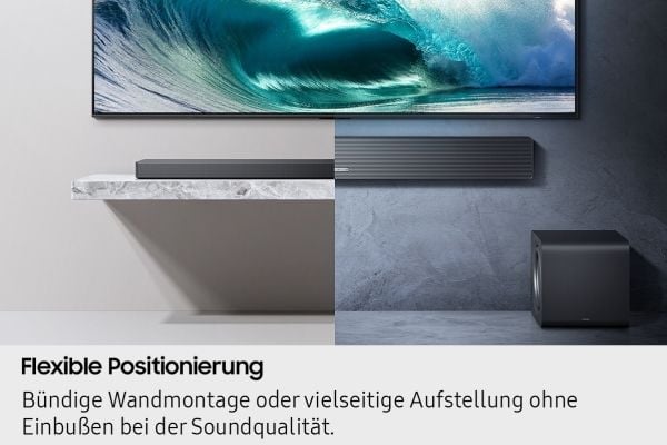 Samsung HW-QS710GF, 3.1.2 kanaler, DTS Virtual:X, Dolby Atmos, Dolby TrueHD, Adaptiv, Game Pro, Standard, Utvidelse av surroundlyd, Trådløs, Svart,...