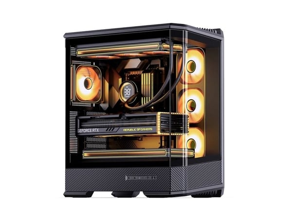 Jonsbo D400, Midi Tower, PC, Svart, Mini-ITX, Micro ATX, ATX, Stål, Akrylonitril-butadien-styren (ABS), Glass, Spilling