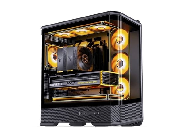 Jonsbo D400, Midi Tower, PC, Svart, Mini-ITX, Micro ATX, ATX, Stål, Akrylonitril-butadien-styren (ABS), Glass, Spilling