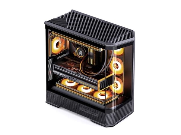 Jonsbo D400, Midi Tower, PC, Svart, Mini-ITX, Micro ATX, ATX, Stål, Akrylonitril-butadien-styren (ABS), Glass, Spilling