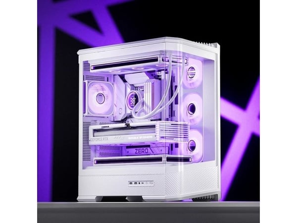 Jonsbo D400, Midi Tower, PC, Hvit, Mini-ITX, Micro ATX, ATX, Stål, Akrylonitril-butadien-styren (ABS), Glass, Spilling
