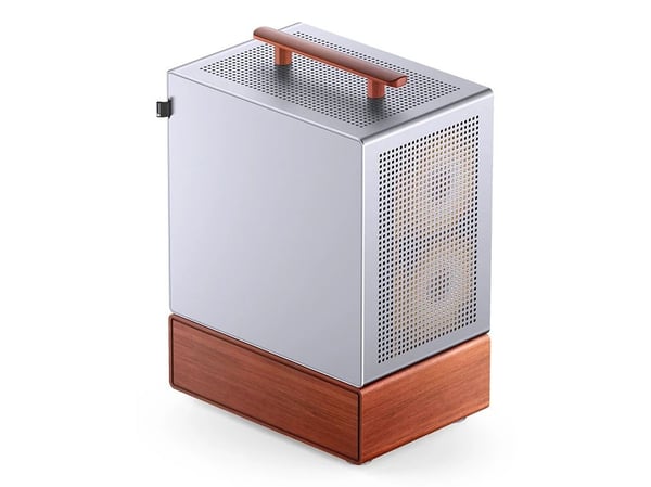 Jonsbo T7, Midi Tower, PC, Trä, Silver, ITX, Stål, Glas, Aluminium, Spela