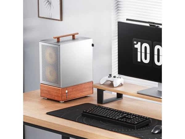 Jonsbo T7, Midi Tower, PC, Tre, Sølv, ITX, Stål, Glass, Aluminium, Spilling