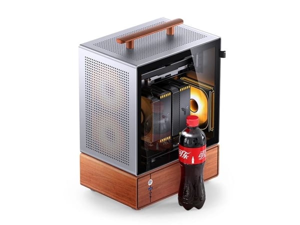 Jonsbo T7, Midi Tower, PC, Tre, Sølv, ITX, Stål, Glass, Aluminium, Spilling