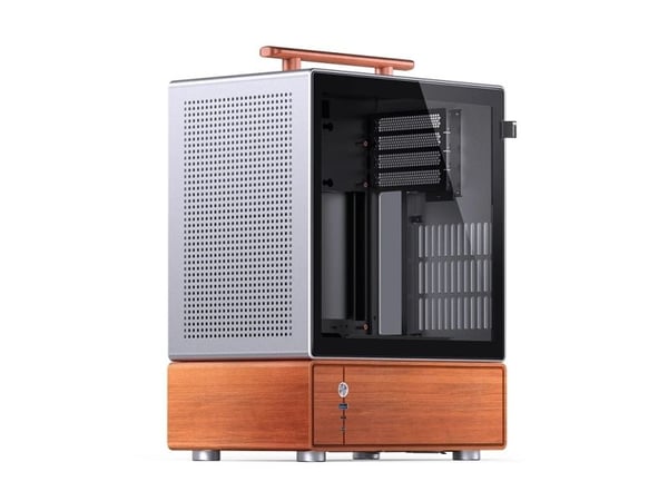 Jonsbo T7, Midi Tower, PC, Tre, Sølv, ITX, Stål, Glass, Aluminium, Spilling