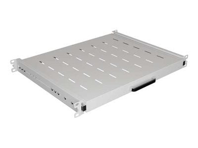 UTTREKKBAR HYLLE FOR 19" RACK 350 MM GRÅ LANBERG (1U/445X350 MM LASTEKAPASITET OPP TIL 35 KG, 4-PUNKTSMONTERING)