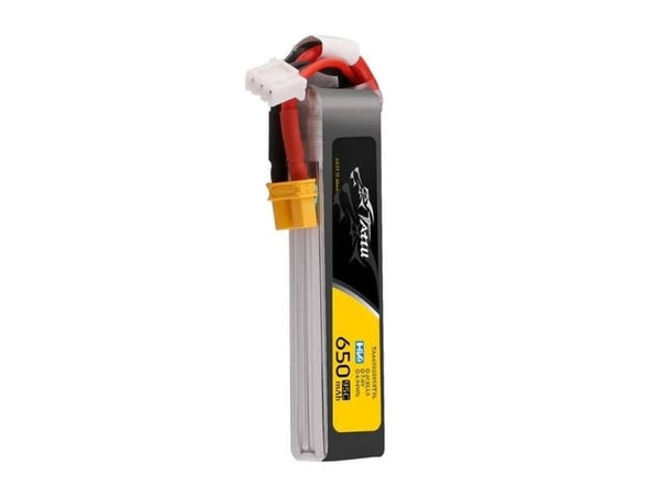 Tattu LiPo-batteri Tattu 2s 650mAh 95C 7.6V HV med XT30 Long-Pack